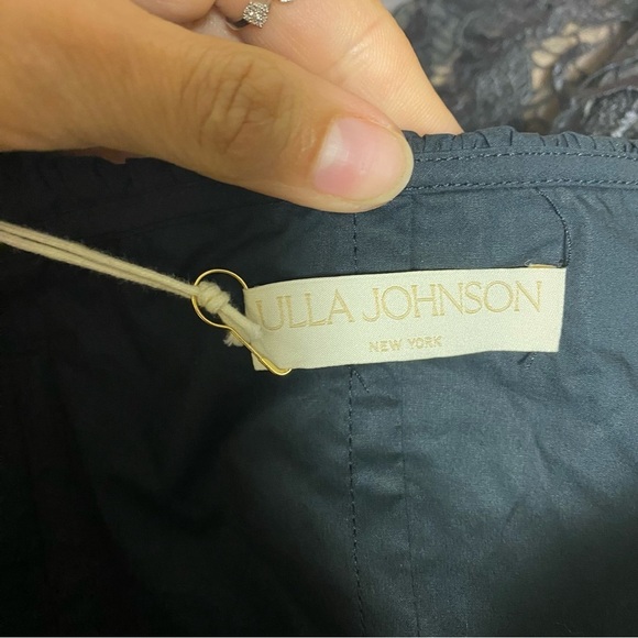 Ulla Johnson | Lila cold-shoulder gathered cotton-poplin mini dress In Black 2 - Picture 6 of 11